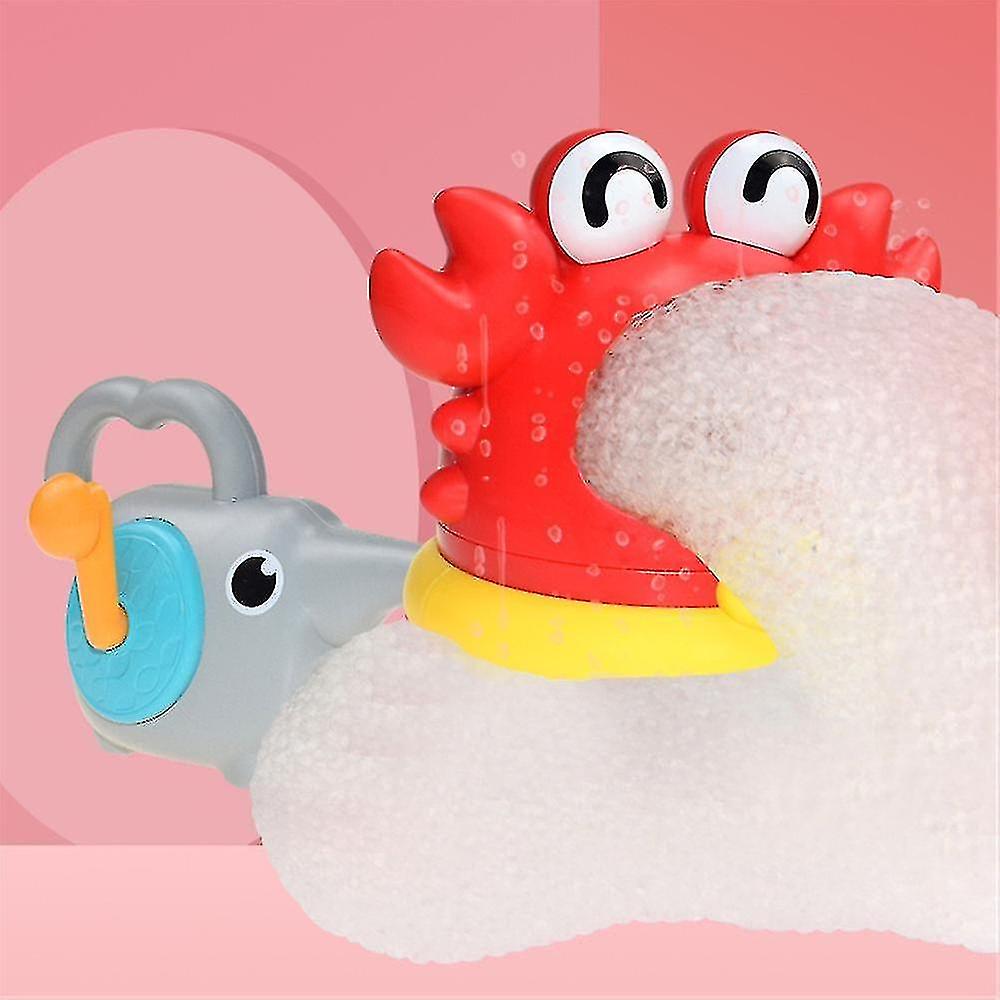 Kids Manual Bubble Maker Bath Toys Cute Shark/ Crab Shape Hand Crank Bubble Making Toy Gift