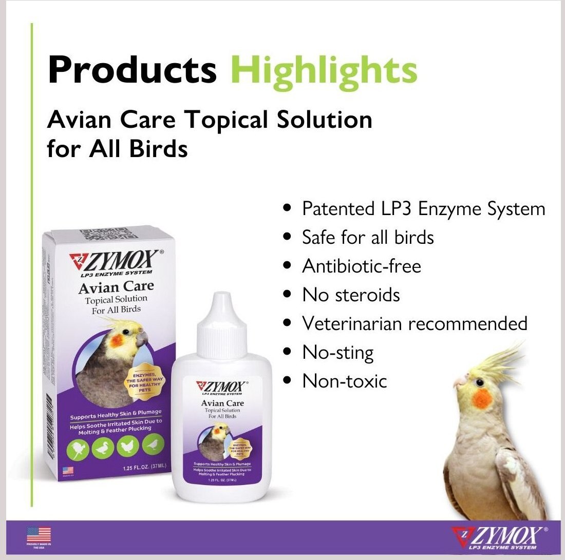 Zymox Avian Care Topical Skin Solution， 1.25-oz bottle