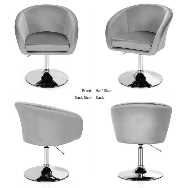 Height Adjustable Vanity Chair Modern Velvet Swivel Leisure Chair