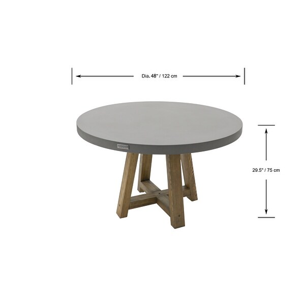 Elementi Home Verona Dining Table Round，Concrete Furniture，Kitchen，Patio，Living Room，Garden，Indoor and Outdoor