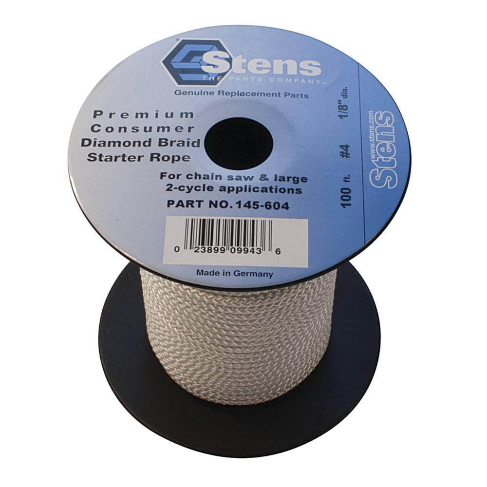 STENS New 100 ft. Diamond Braid Starter Rope for Size 4 Diameter 18 in. High Quality Diamond Braid Cord 145-604