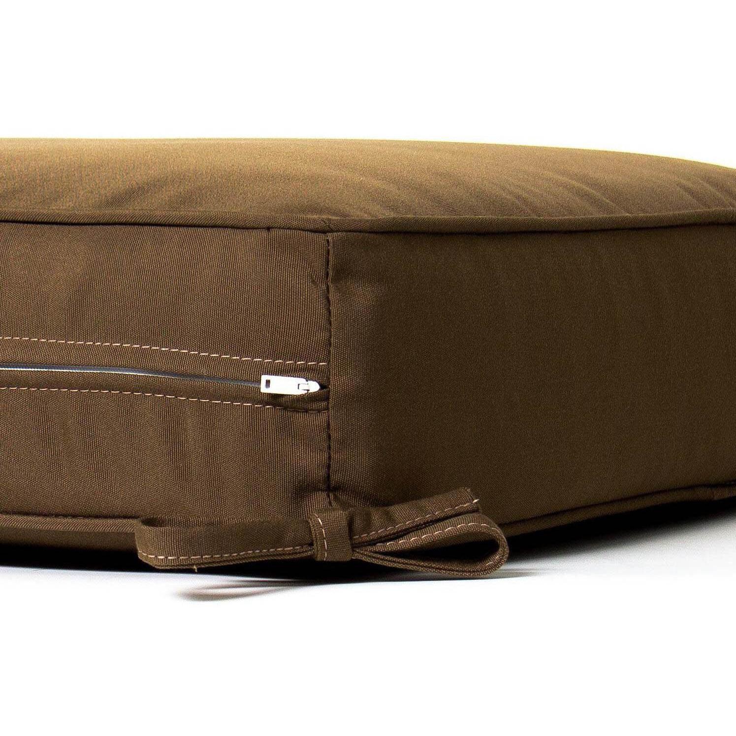 Sunbrella Canvas Cocoa Small Outdoor Replacement Ottoman Cushion W/ Piping By Signature