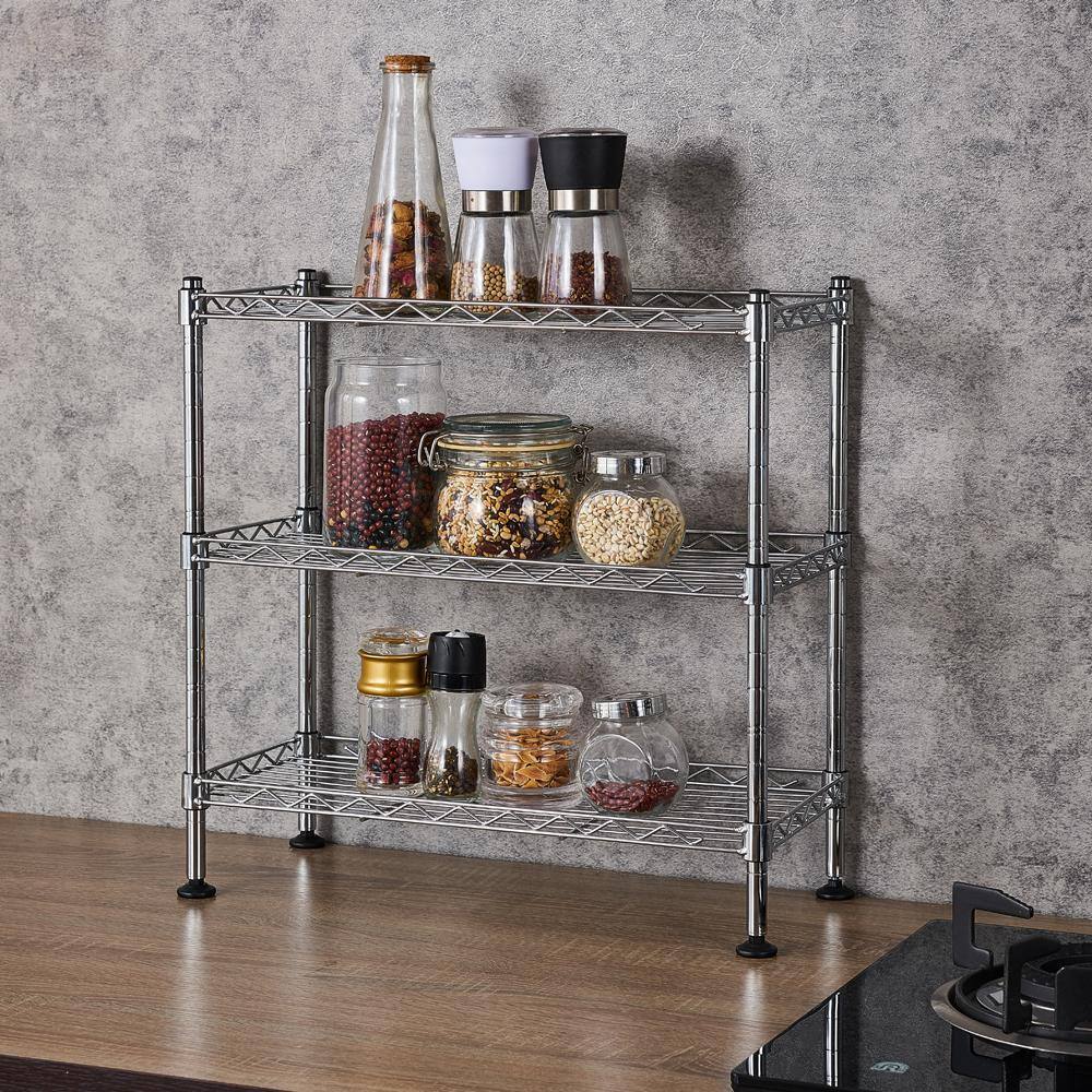 Karl home Modern Silver Wire Shelf (17.72 in. D x 7.87 in. W) 302589548684