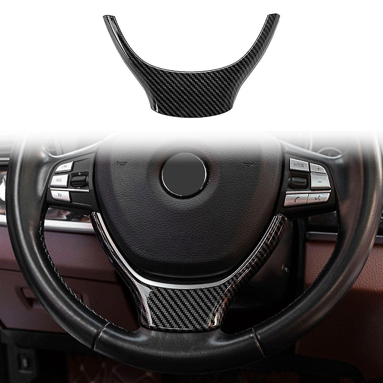 Carbon Fiber Car Interior Steering Wheel Decoration Strip Frame Cover Trim Sticker For- 5 7 Series