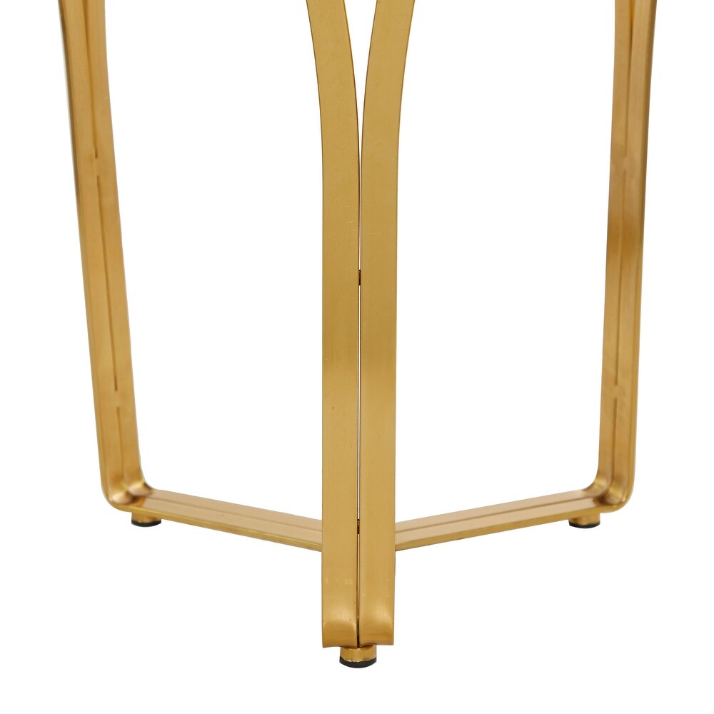 Gold Metal Contemporary Accent Table   16 x 16 x 23