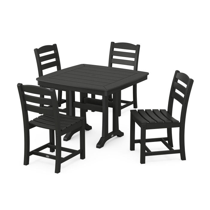 Polywood La Casa Café Side Chair 5-Piece Dining Set with Trestle Legs PWS972-1