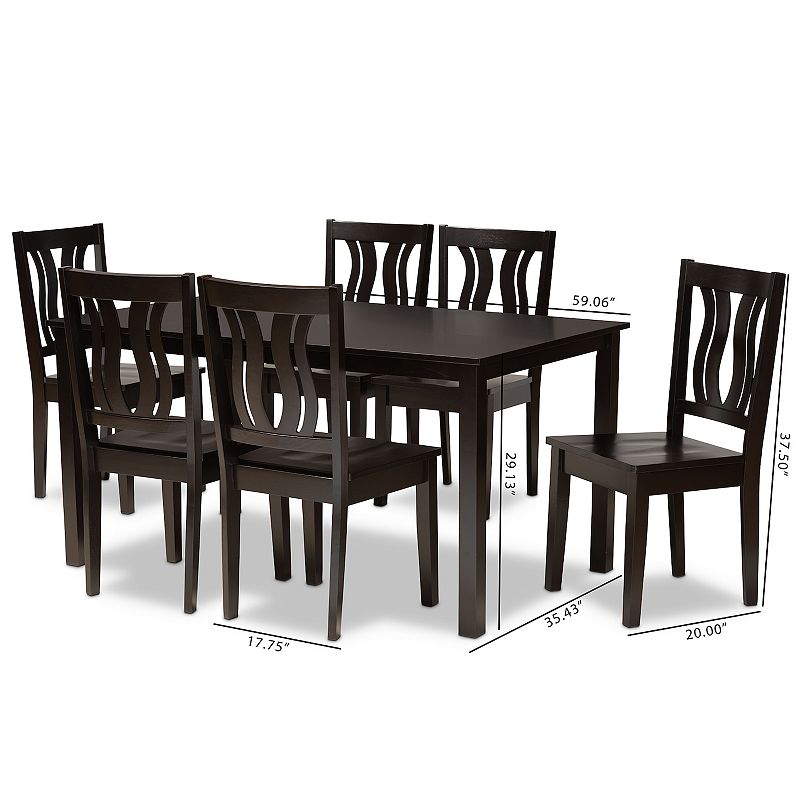 Baxton Studio Zamira Dining 7-piece Set