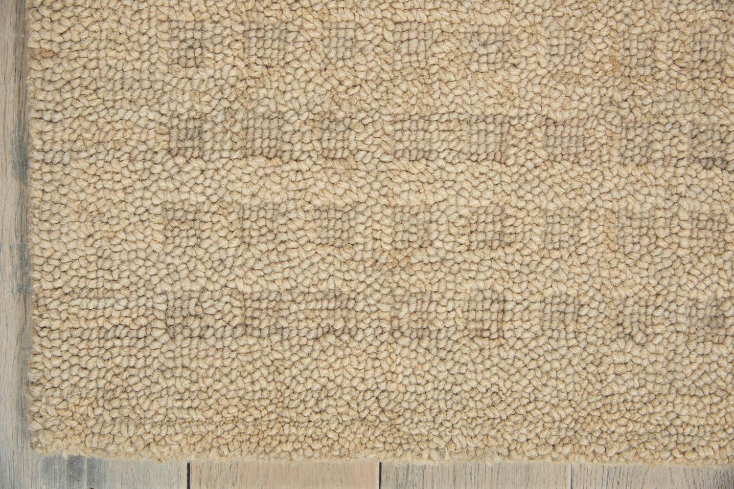 Nourison Perris Taupe 5and#8242; x 76 Area Rug， Solid， Geometric， Easy Clean， Non Shedding， Living Room， Dining Room， Bedroom， Hallway， (5and#8242; x 8and#8242;)