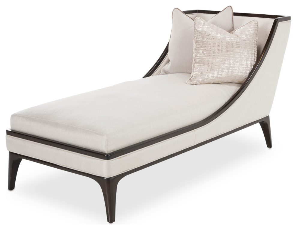 Paris Chic Armless Chaise   Oyster/Espresso   Transitional   Indoor Chaise Lounge Chairs   by Michael Amini  Houzz