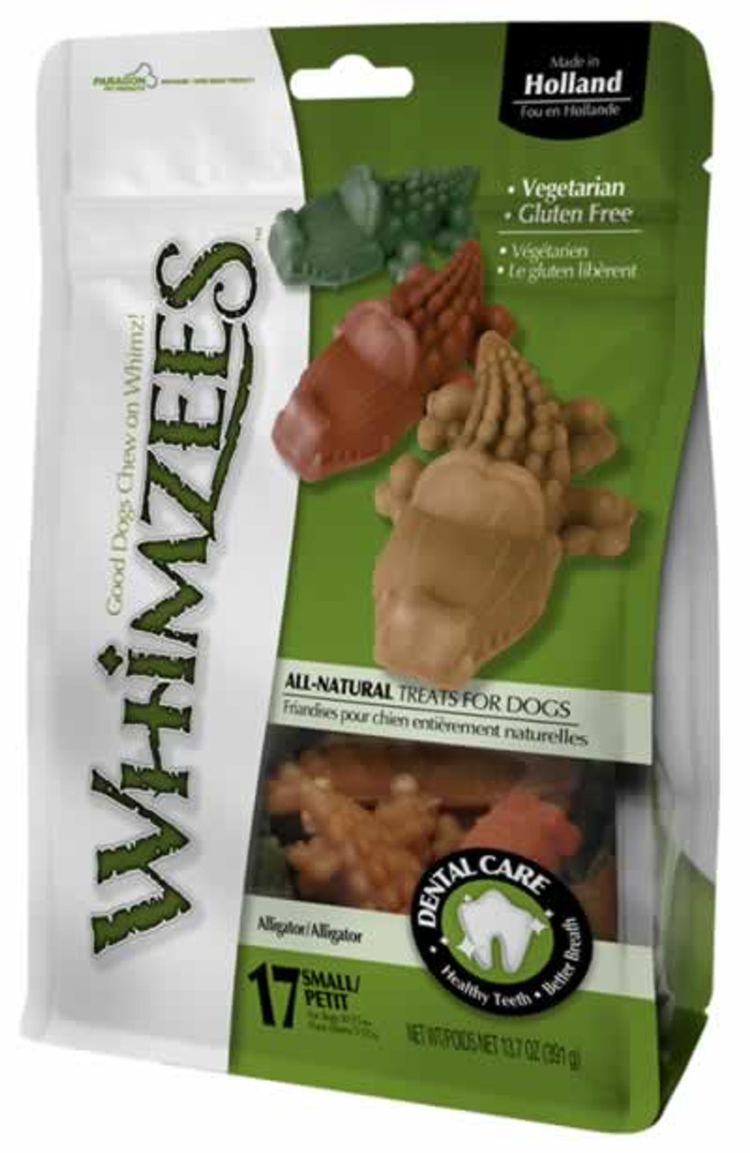 Paragon Whimzees Alligator Dental Treats for Small Dogs