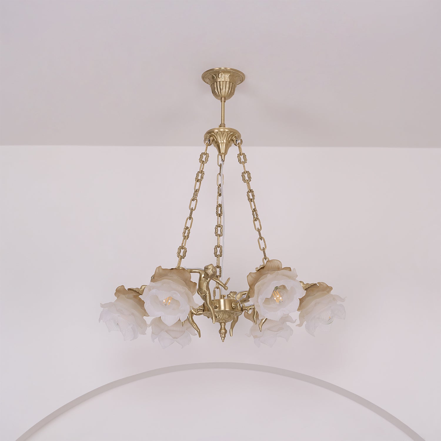 Putti Statuettes Brass Suspension