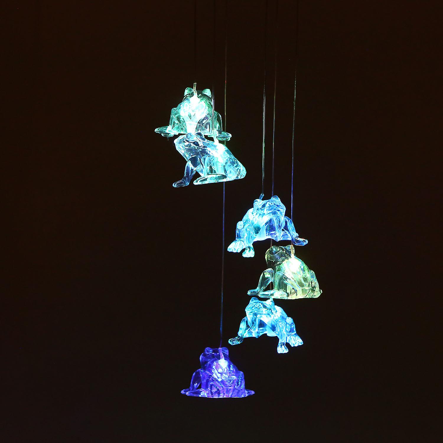 Solar Frogs Wind Chime Hanging Lamp Pendant Light Ip44 Mixcolor Slow Flashing No.279272