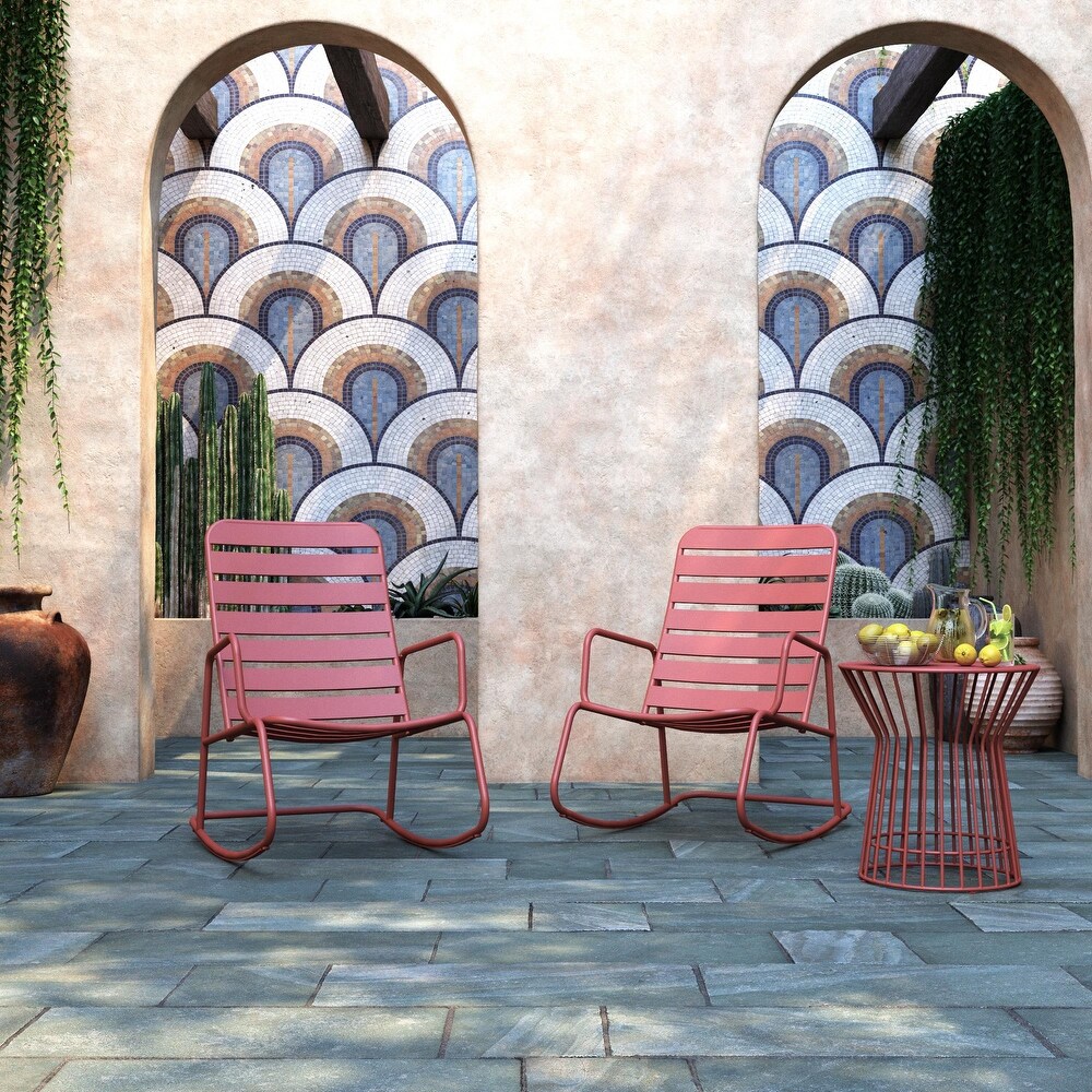 The Novogratz Poolside Collection Roberta Outdoor Rocking Chair