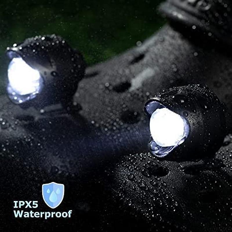 1 Pairs Mini Rechargeable Headlights For Croc Shoes Decoration Footlight Outdoor Sport Lighting Accessories Funny Gift