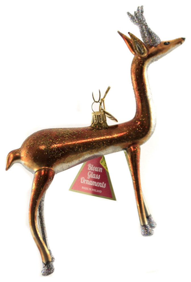 Morawski Free Blown Reindeer Glass Ornament Deer Buck Christmas 17580   Christmas Ornaments   by Story Book Kids Inc  Houzz