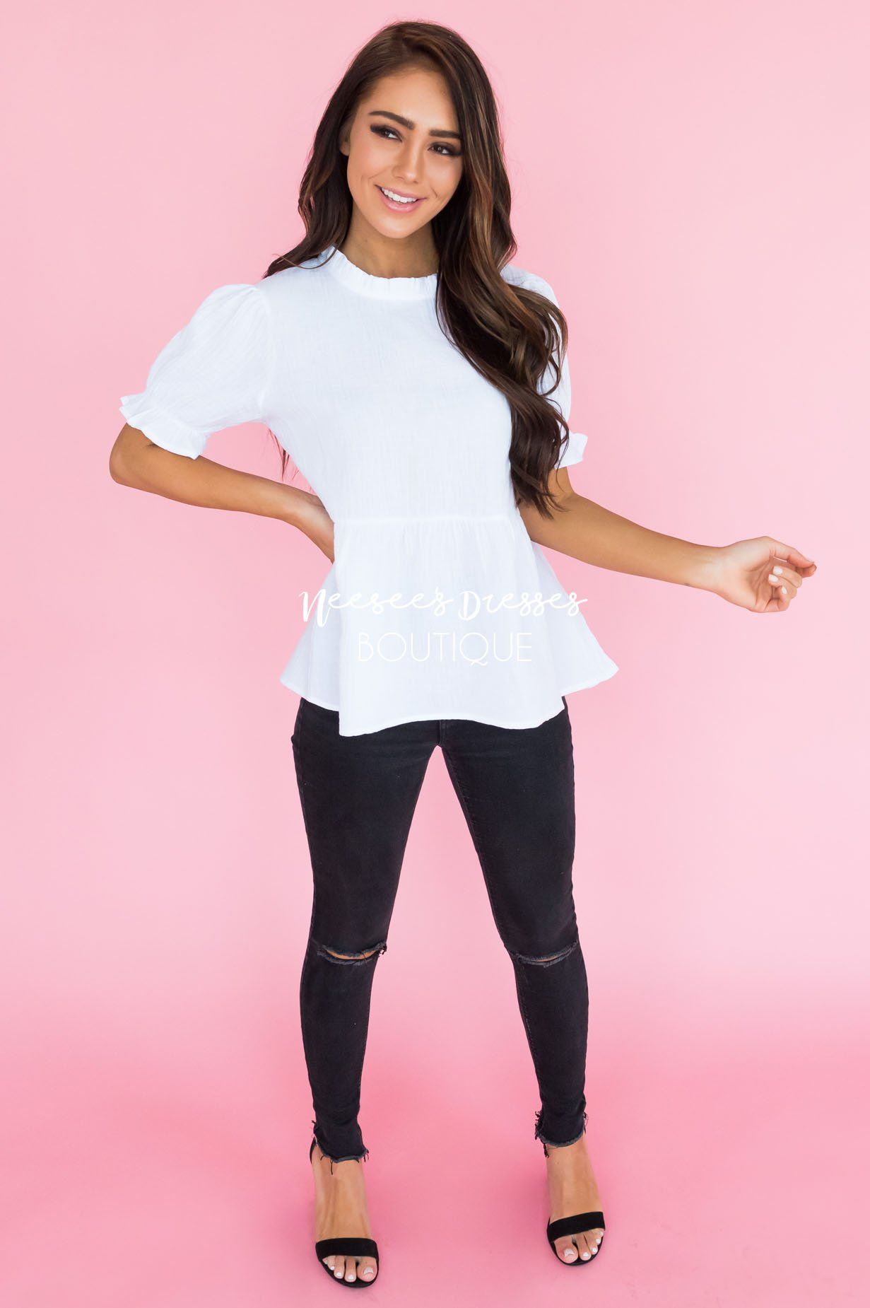 Having Fun Modest Peplum Blouse