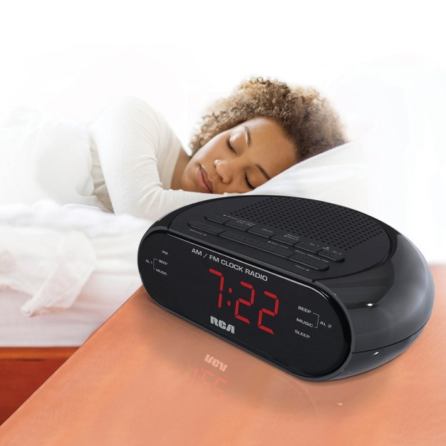 Rca Dual Alarm Clock Radio With Red Led amp Dual Wake