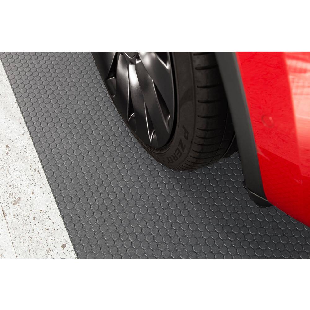 G-Floor Small Coin 5 ft. x 10 ft. Slate Grey Commercial Grade Vinyl Garage Flooring Cover and Protector GF60SC510SG