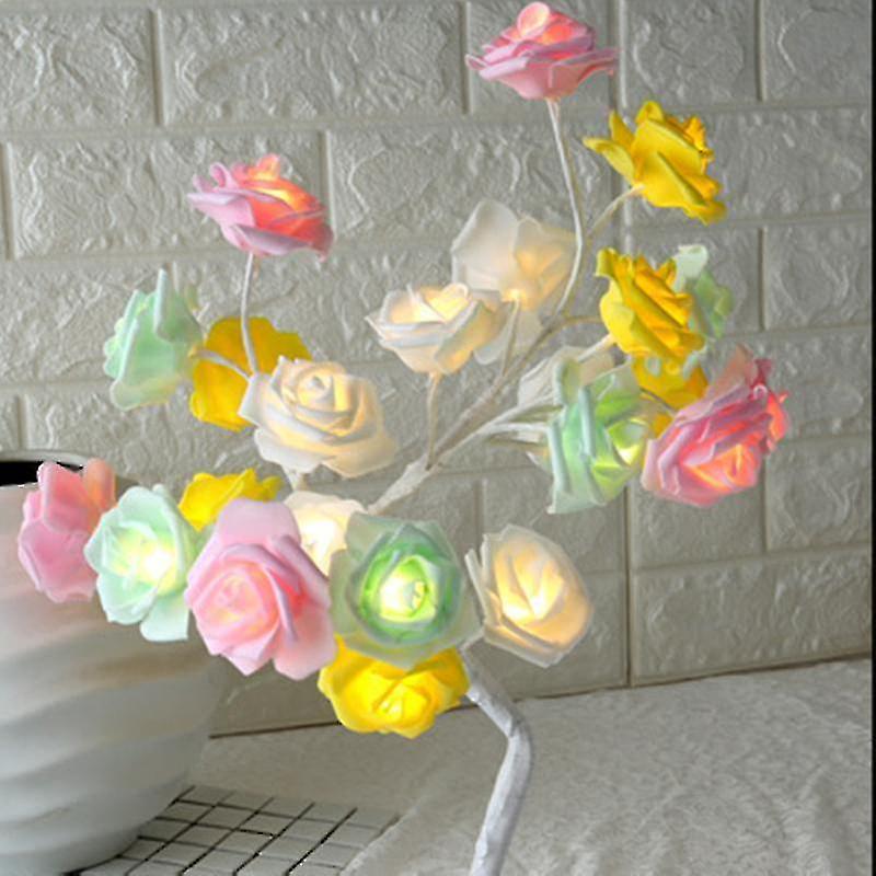 Naiwang Rose Shaped Table Lamp Flower Rose Tree Decorative Light For Living Room Bedroom Dfds889