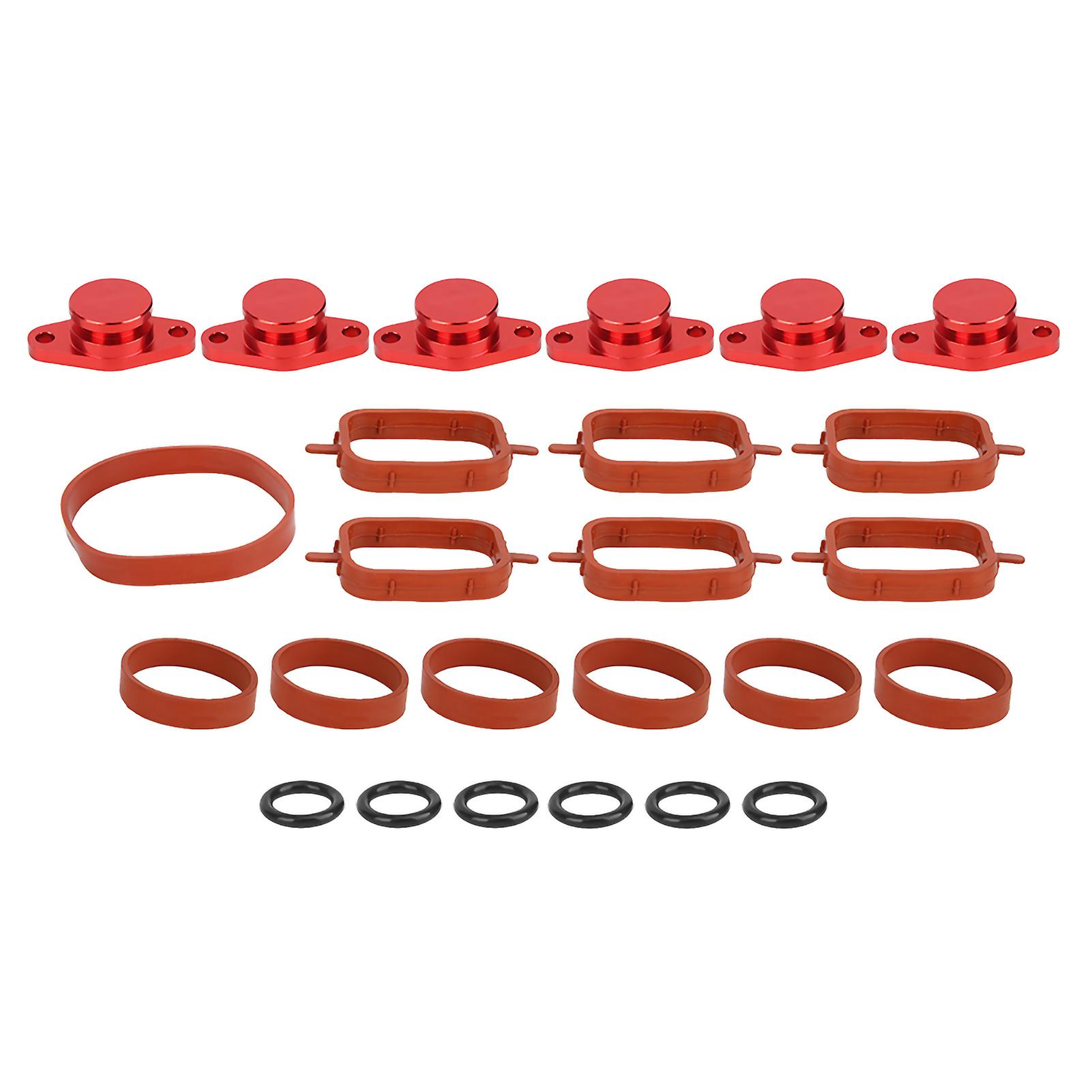 6x22mm Engine Swirl Flaps Delete Blanking Plugs With Rubber Gaskets Fit For M57/m57d25(red)