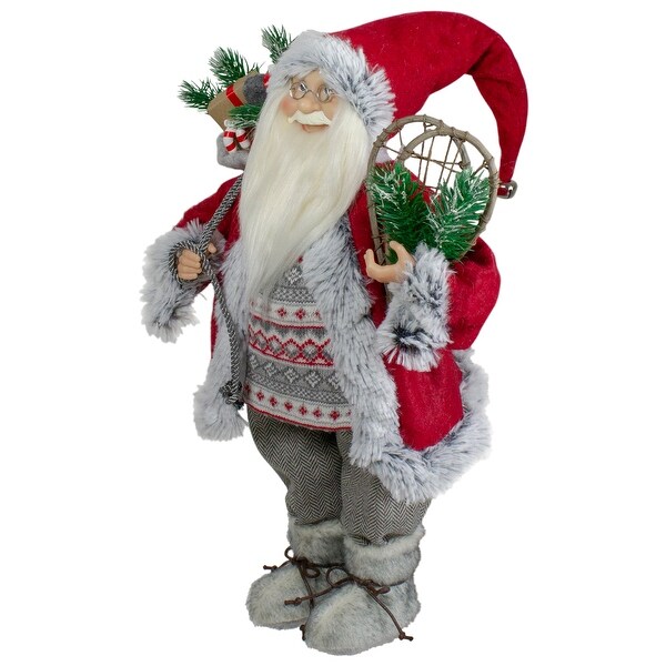 18 Standing Santa Christmas Figure with Snow Shoes and Presents