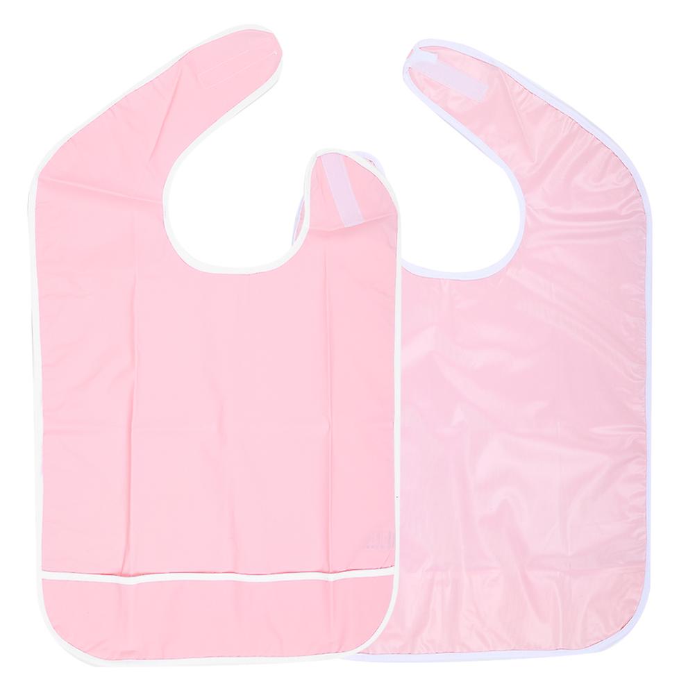 Adult Elderly Anti Oil Reusable Waterproof Bib Apron Eating Bib Dining Aid Protector(orange Pink 45x65cm )