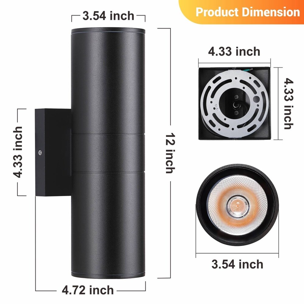 IP65 Integrated LED Cylinder Up Down Wall Light Outdoor