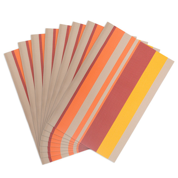 Aspire 8PCS Rainbow Stripe Placemats Heat Insulati...