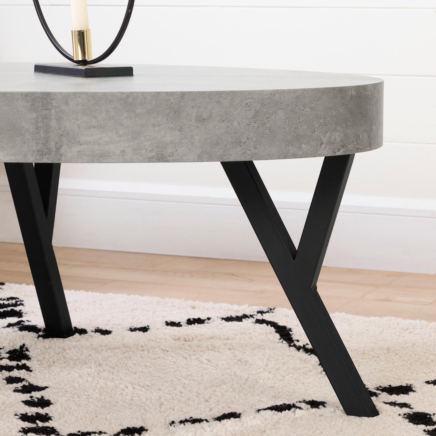 South Shore City Life Coffee Table Concrete Gray and Black  Crowdfused