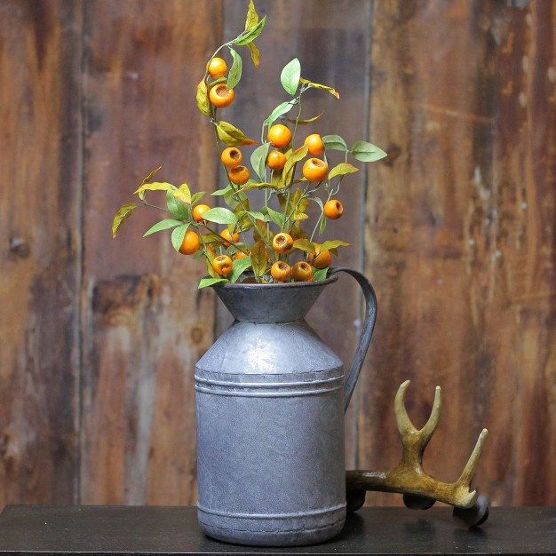 Rustic Galvanized Rusted Metal Christmas Pitcher