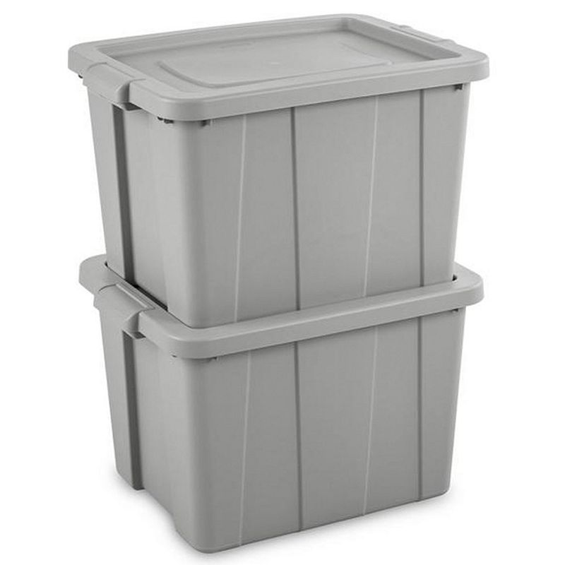 Sterilite Tuff1 18 Gallon Plastic Storage Tote Container Bin with Lid (6 Pack)