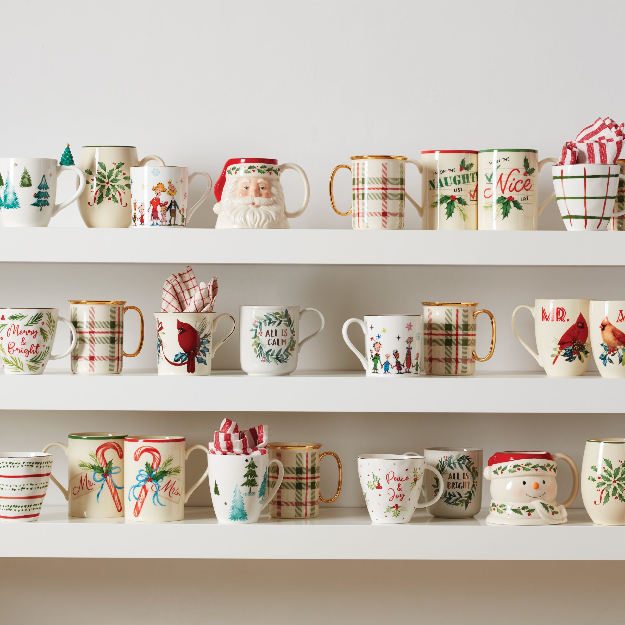 Hosting The Holidays 2-Piece Holly Mug Set