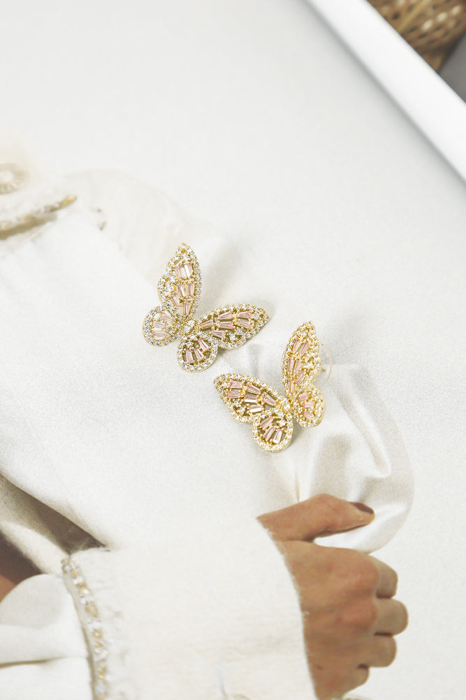 Live The Afterglow Butterfly Earrings Gold