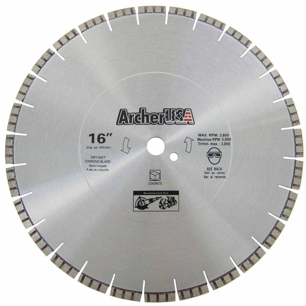 Archer USA 16 in. Diamond Blade for Concrete Cutting LWCP16