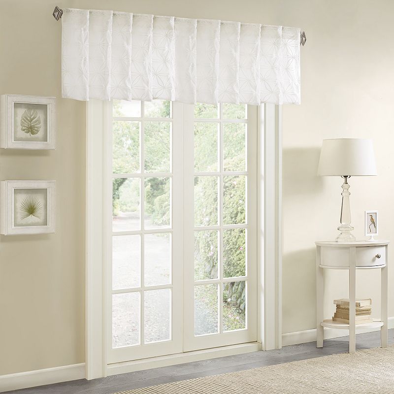 Madison Park Kida Sheer Embroidered Window Valance