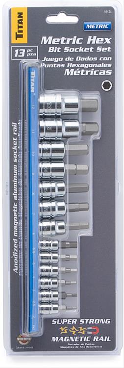 Titan Tools 16124 Titan 13-Piece Metric Hex Bit Socket Sets