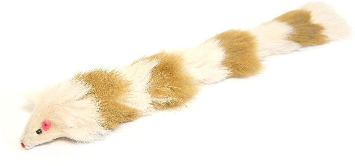 Iconic Pet Fur Weasel Squeaky Chaser Cat Toy