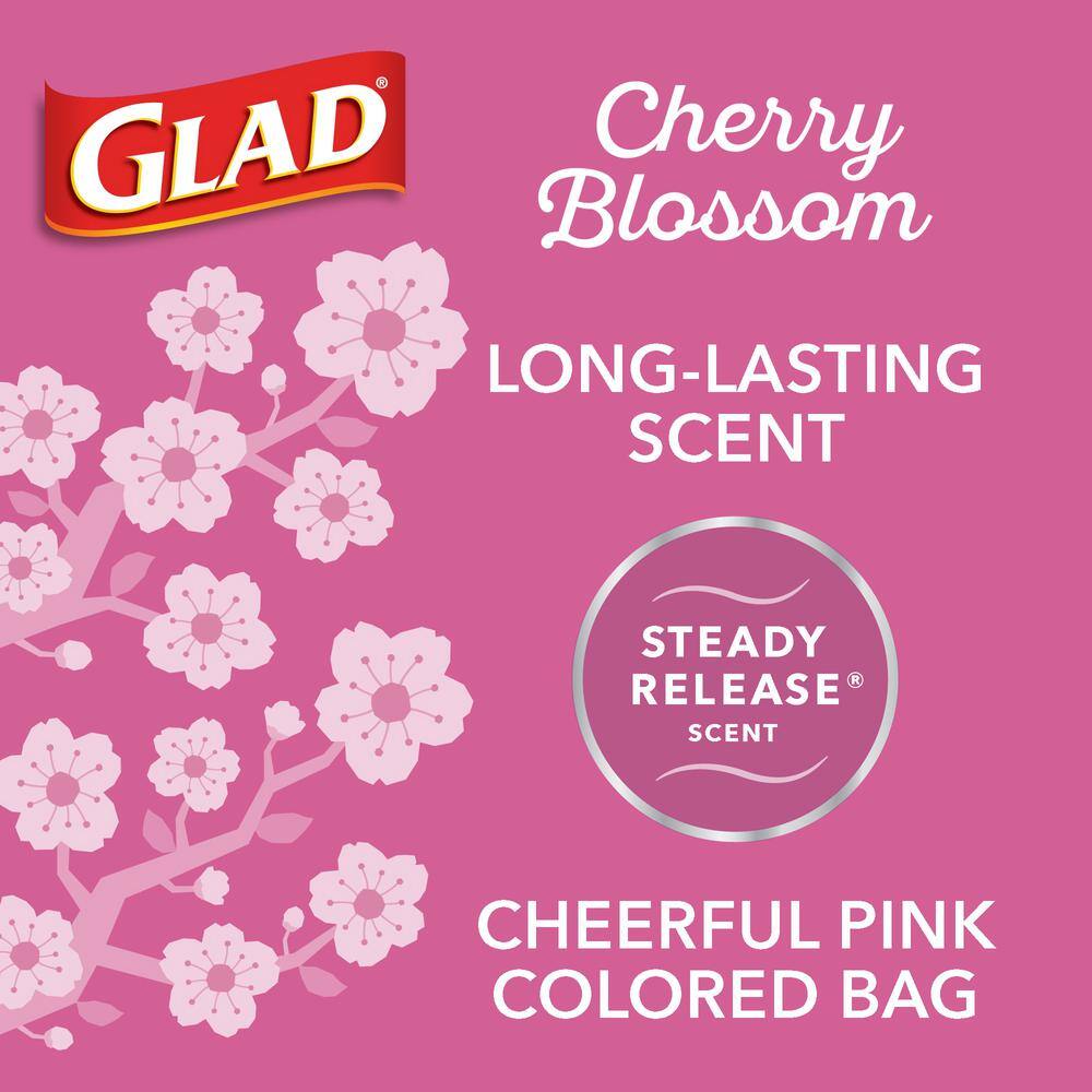 Glad 4 Gal. Cherry Blossom Drawstring OS Trash Bags (34-Count) 1258779274