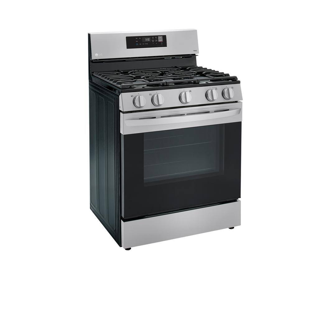 LG 30 in. 5.8 cu.ft. Smart Single Oven Gas Range with EasyClean Wi-Fi Enabled in. Stainless Steel LRGL5821S