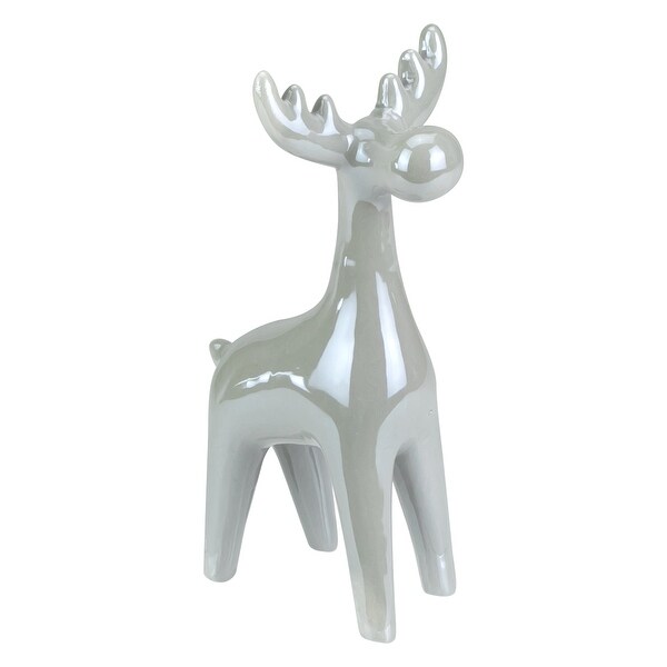 7 Gray Ceramic Reindeer Christmas Figure