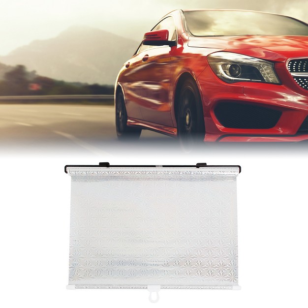 Unique Bargains Reflective Retractable Window Sun Shade Sunshield Roller Screen 125cm X 40cm Silver