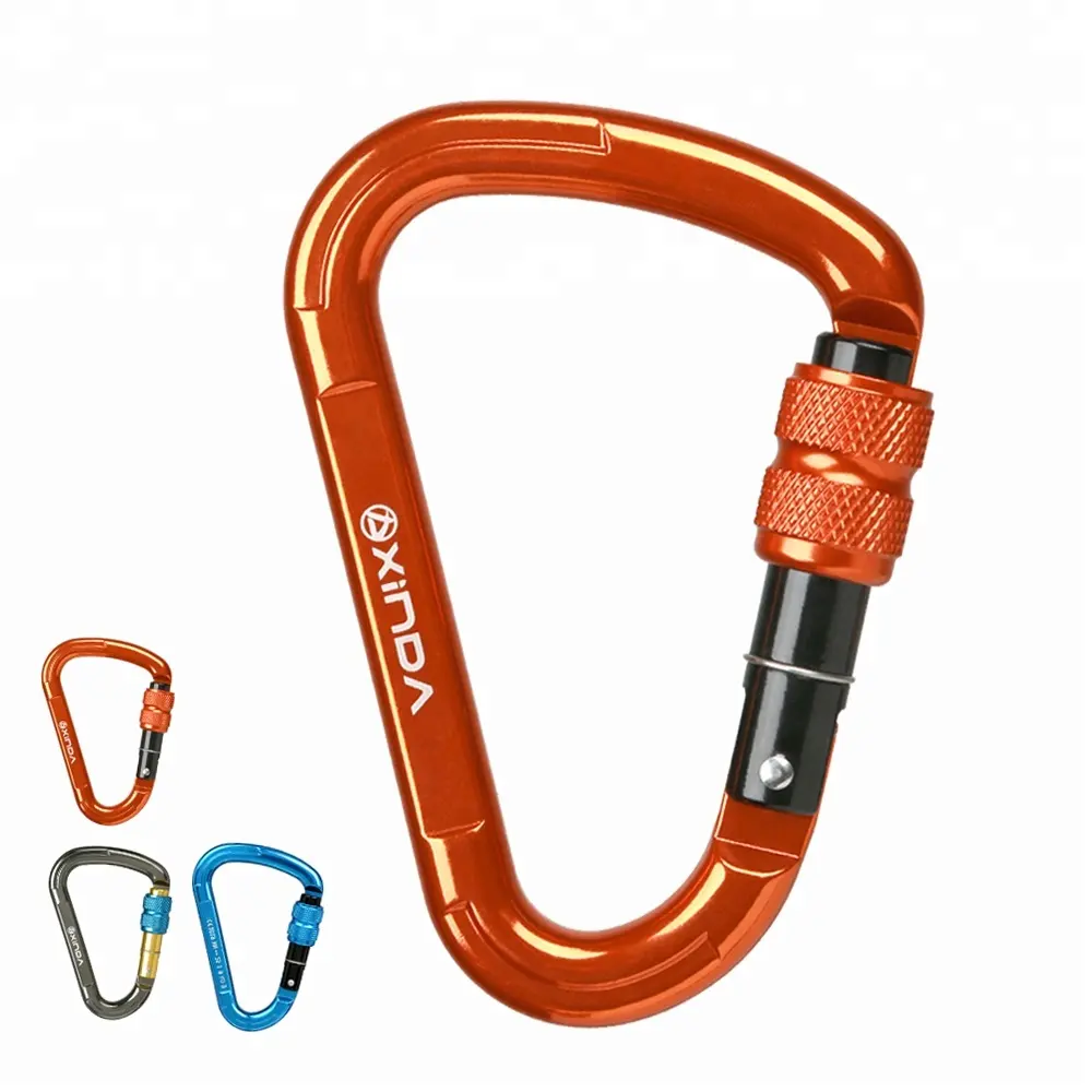 XINDA25kN aluminum alloy HMS screw gate climbing carabiner for  camping hiking working at height