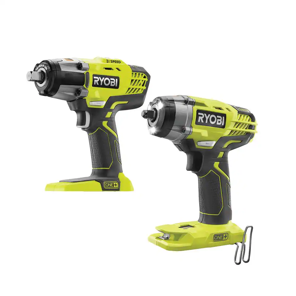 Ryobi ONE+ 18V Lithium-Ion Cordless 3-Speed 1/2 in. Impact Wrench and 3/8 in. 3-Speed Impact Wrench (Tools Only)