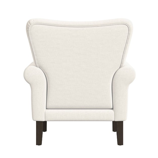 Rolled Arm Accent Chair Cream Homepop