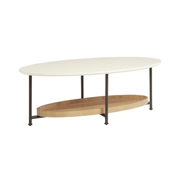 Madison Park Beauchamp White/ Natural Coffee Table