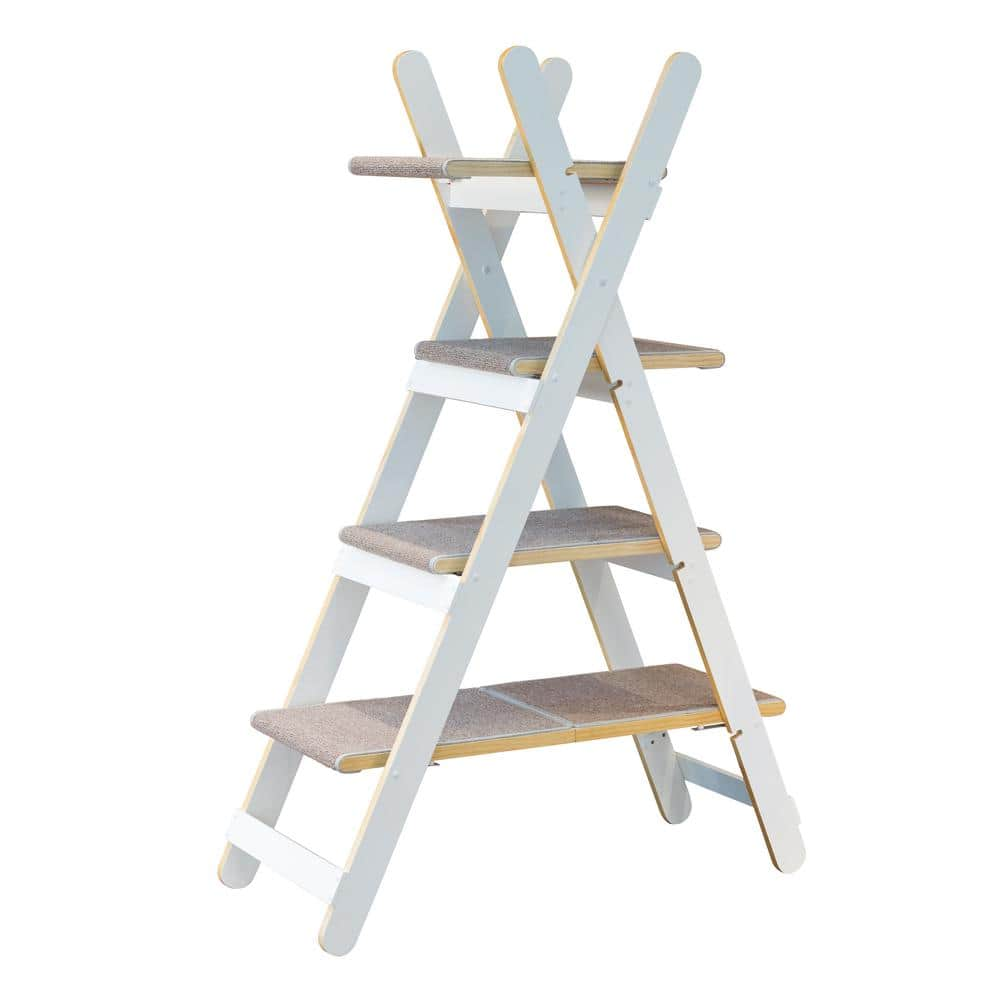 zoovilla White Modern Folding Cat Tree TOY0091720110