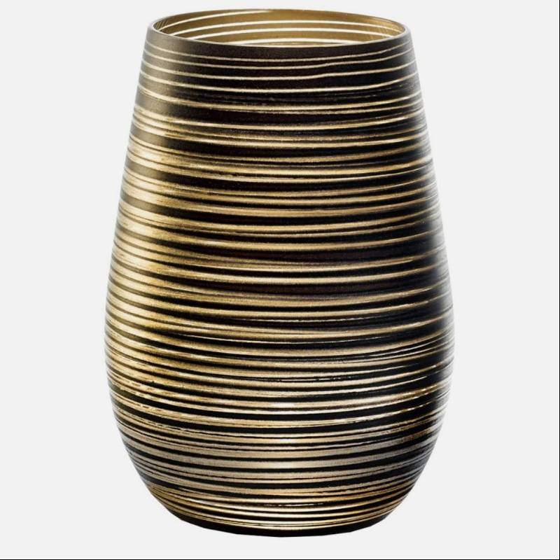 Black and Gold 15.75oz Twister Glass Tumblers | Stolzle