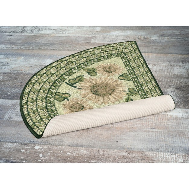 Brumlow Mills Sunflower Printed Braid Area Rug