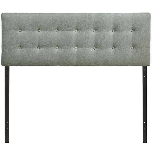 Hixson Stylish Grey Fabric Upholstered Full Size Headboard - - 22881211