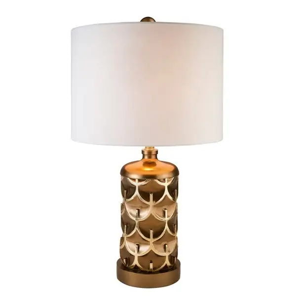 Magestic Brown and Gold Geo Table Lamp - Large